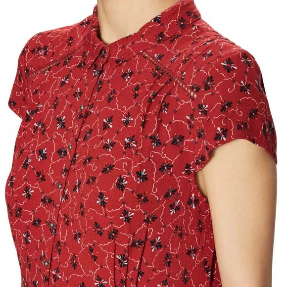 Free People Floral Romper S Red - Picture 3 of 10